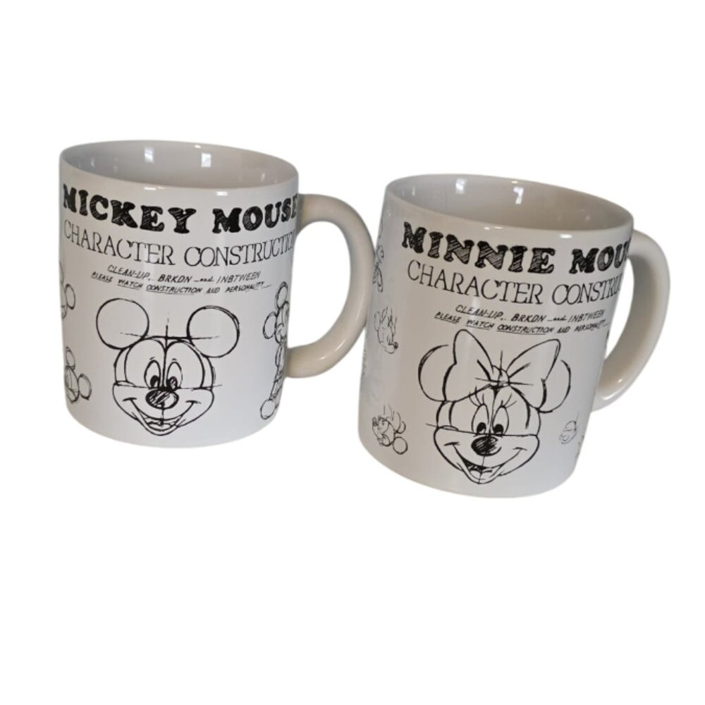 EUC Disney Character Construction Mugs (Mickey & Minnie)